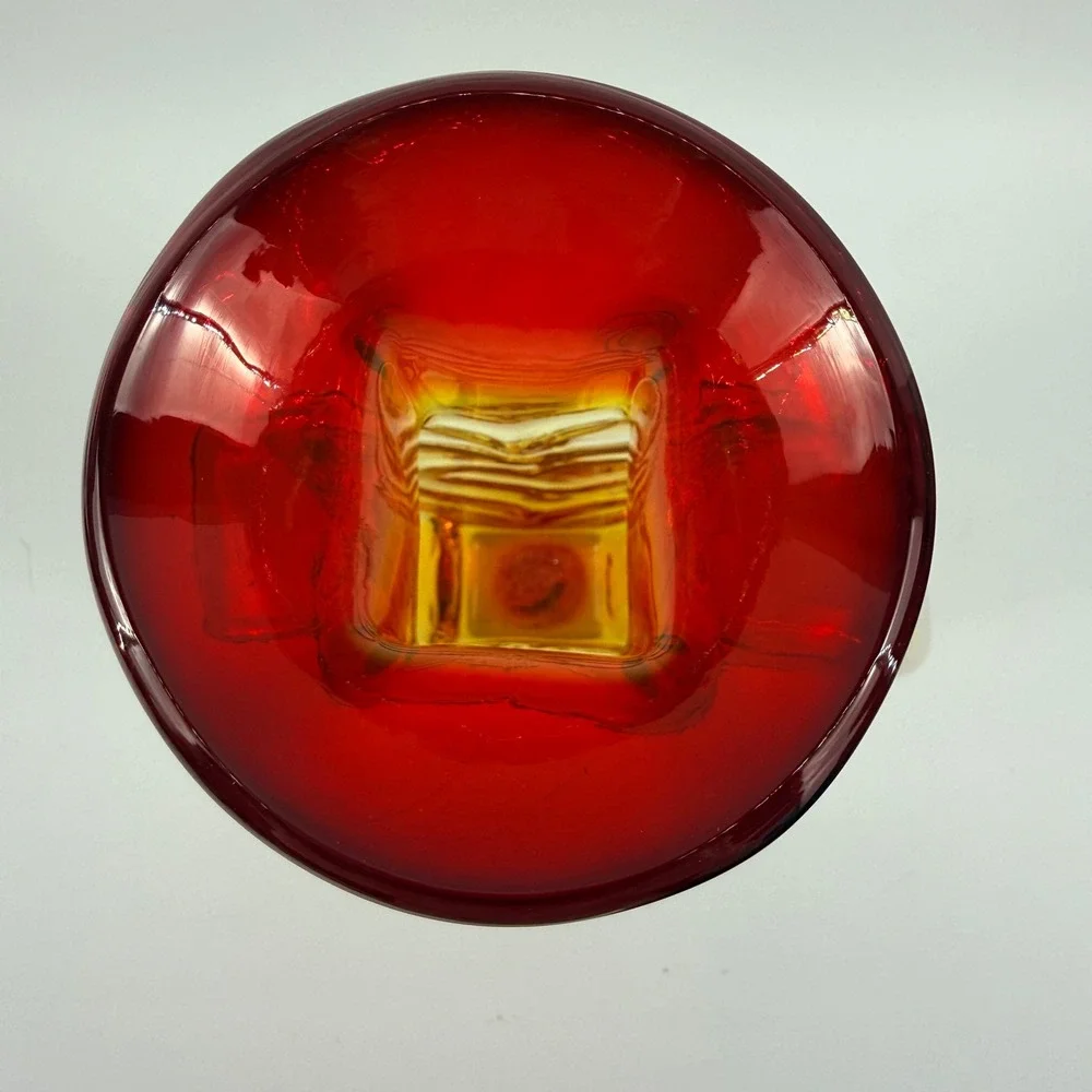 Blenko 3515 Heart Vase Tangerine Art Glass Signed Dated 2016